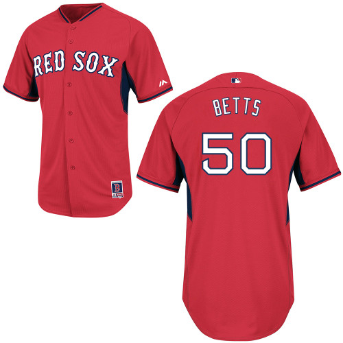 Mookie Betts #50 Youth Baseball Jersey-Boston Red Sox Authentic 2014 Cool Base BP Red MLB Jersey